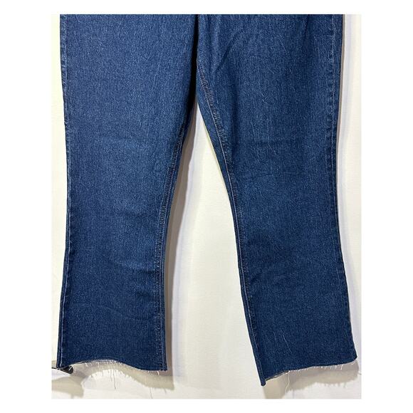 J. Crew 9" Billie Demi Boot Crop Jeans Frayed Hem Plus Size 32 NWT Dark Denim - Picture 4 of 14